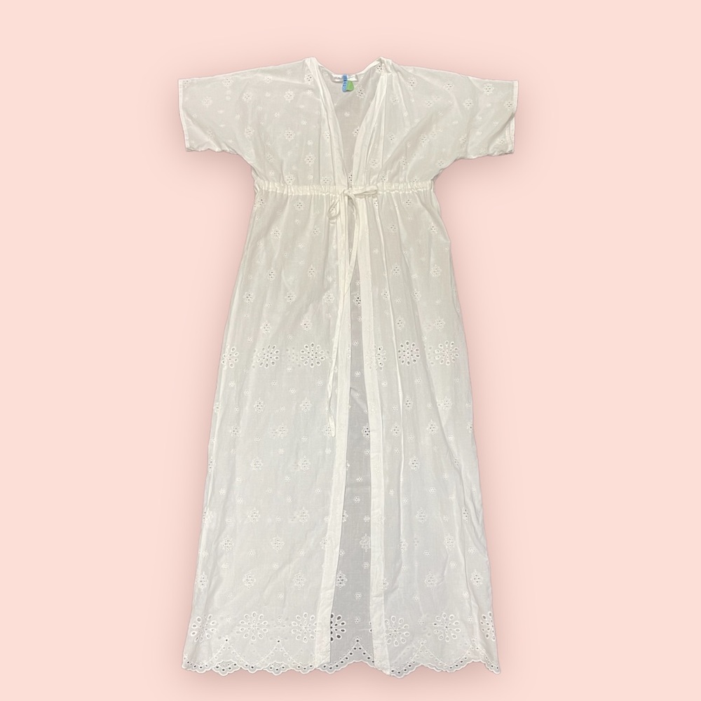 100% Linen Eyelet Beach Wrap/ Resort wear